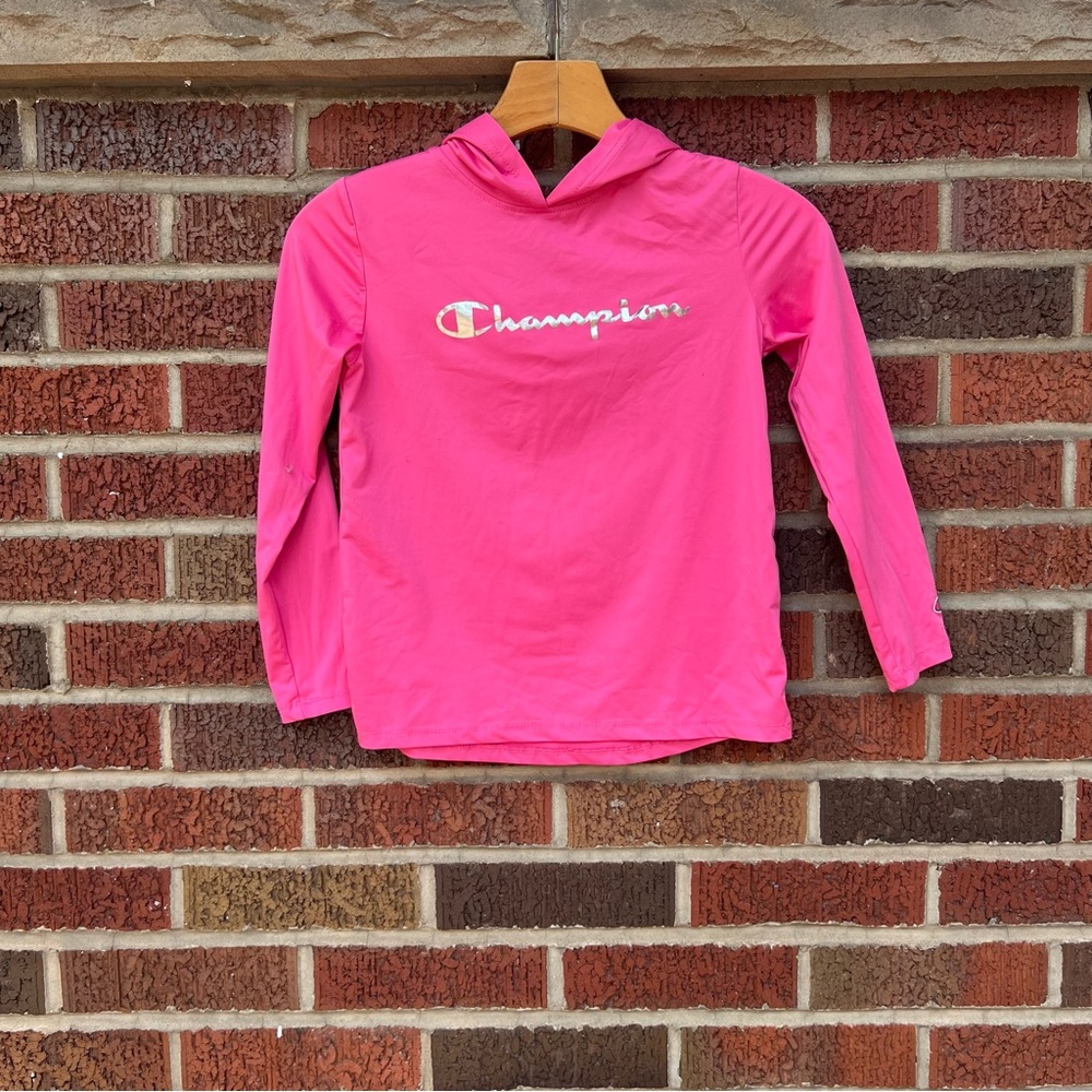 Champion Bubblegum Pink Athletic Material Pullover Hoodie
